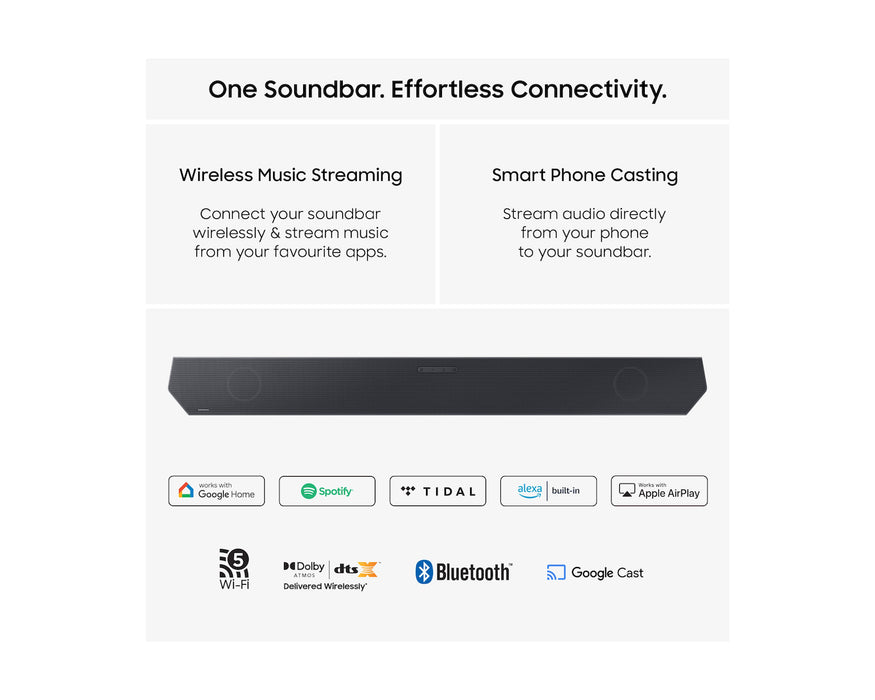 Samsung Q-Series HW-Q600H 3.1.2ch Dolby Atmos Soundbar with Wireless Subwoofer - Black | HW-Q600H/XU