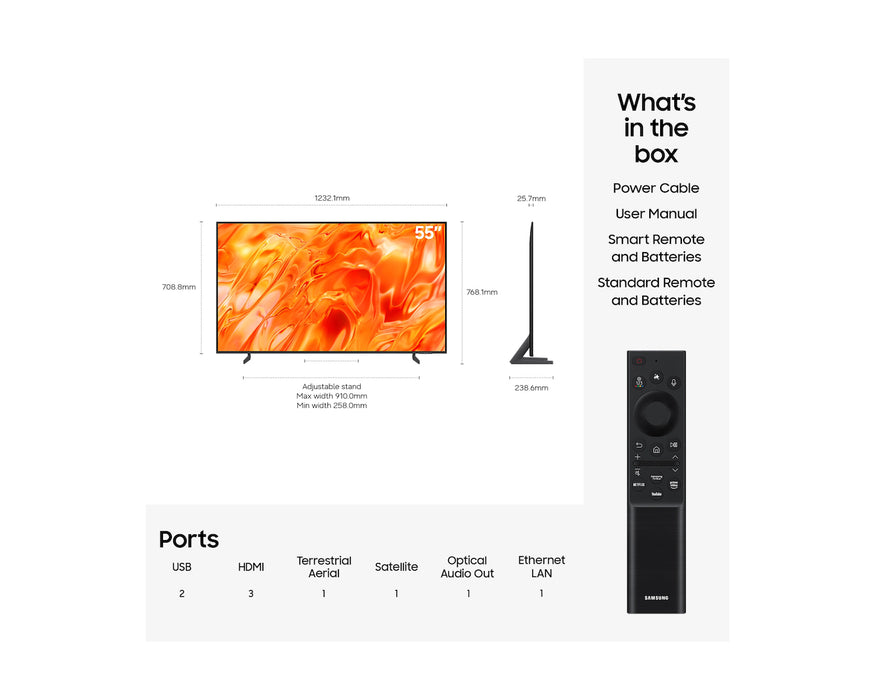 Samsung 55" Neo QLED QN70H 4K Smart TV (2026) | QE55QN70HAUXXU