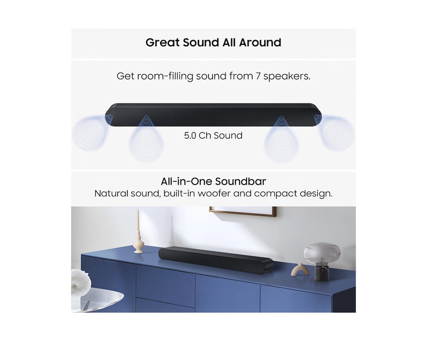 Samsung HW-S60D 5.0ch All-in-One Soundbar with Dolby Atmos and Q-Symphony - Black | HW-S60D/XU