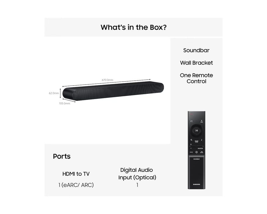 Samsung HW-S60D 5.0ch All-in-One Soundbar with Dolby Atmos and Q-Symphony - Black | HW-S60D/XU