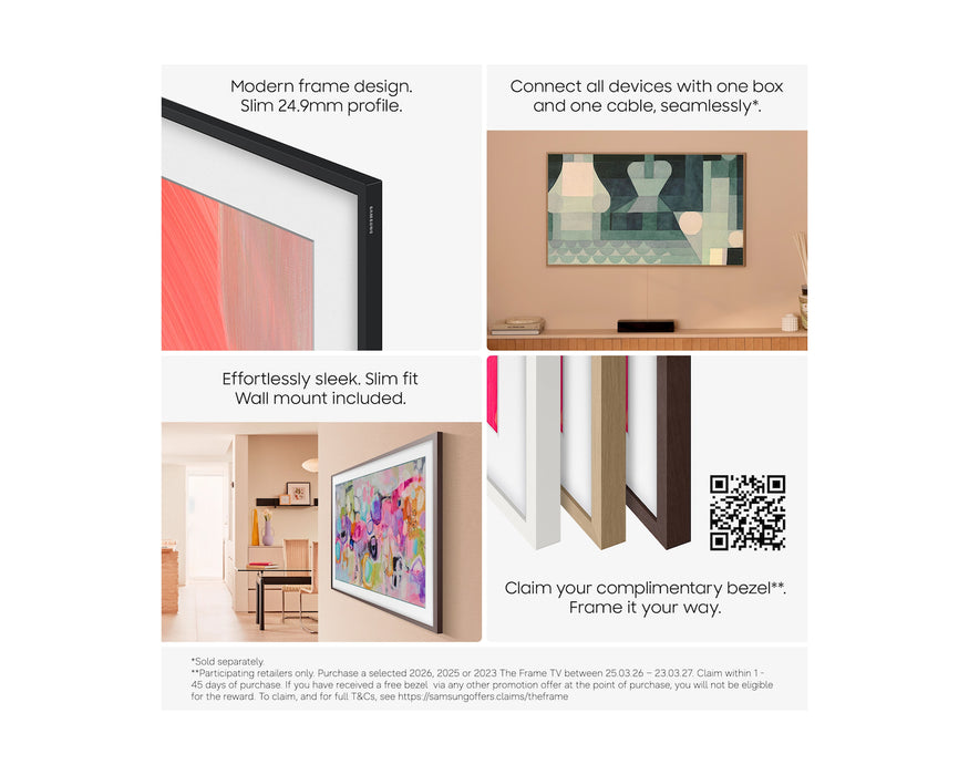 Samsung 55" The Frame LS03H QLED 4K Art Mode Smart TV (2026) | QE55LS03HAUXXU