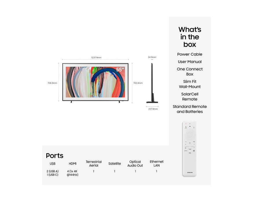 Samsung 55" The Frame LS03H QLED 4K Art Mode Smart TV (2026) | QE55LS03HAUXXU