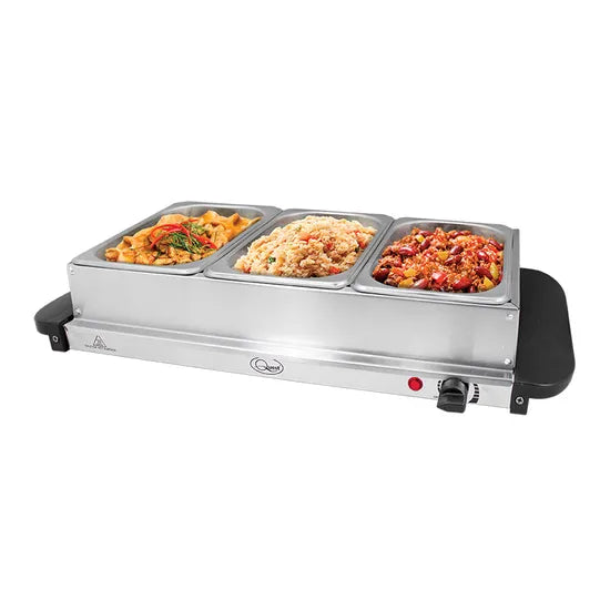 QUEST Electric Buffet Server & Warming Tray - Silver | 16520