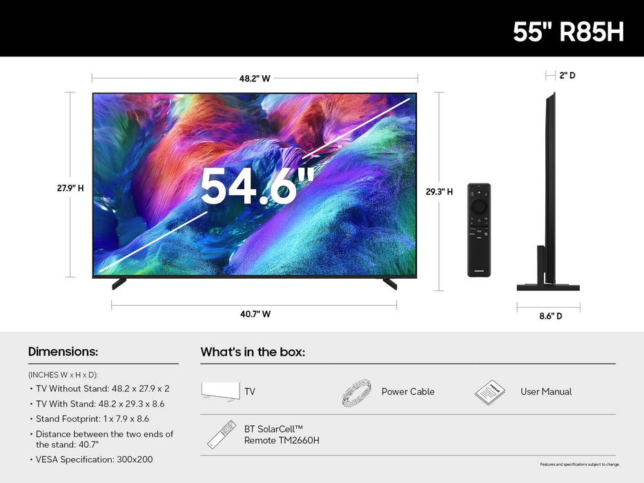Samsung 55" Micro RGB R85H 4K Vision AI Smart TV (2026) | MRE55R85HAUXXU