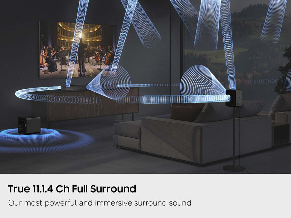 Samsung Q-Series HW-Q990H 11.1.4ch Dolby Atmos Soundbar with Wireless Subwoofer and Rear Speakers - Black | HW-Q990H/XU