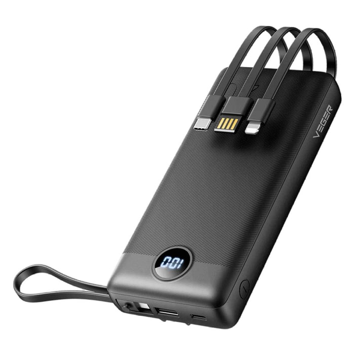 Veger Power Bank 20000mah-USB-A Type-C Lightning | W2059