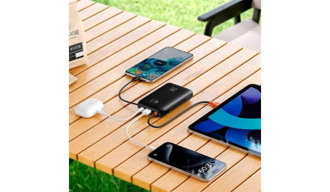 VEGER K2 20000mAH Powerbank with Built-in Cables Type C / Lightning - Black | W2068