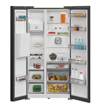 Whirlpool 6th Sense Dual No Frost American Fridge Freezer - Black | WHG26574WXK5UK