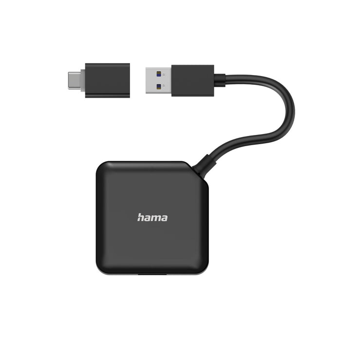 HAMA USB-A/USB-C 4 Port Hub Adapter - Black | 436887
