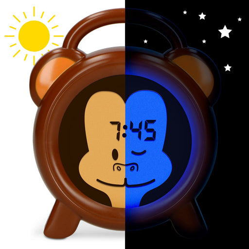 Alecto BC-100 MONKEY Sleep Trainer, Night Light and Alarm Clock - Brown | EDL A003354