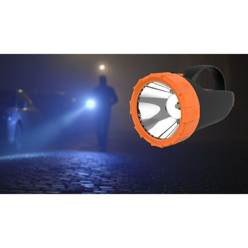 ULTRA LIGHT RECHARGEABLE LED 10W TORCH WITH FLASHLIGHT- Black, Orange | TE6810