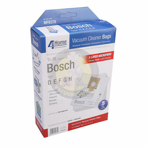 4 YOUR HOME Microfibre BOSCH Vacuum Bags 5 Pack | EXSMFB378