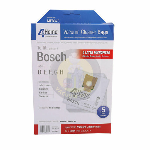 4 YOUR HOME Microfibre BOSCH Vacuum Bags 5 Pack | EXSMFB378