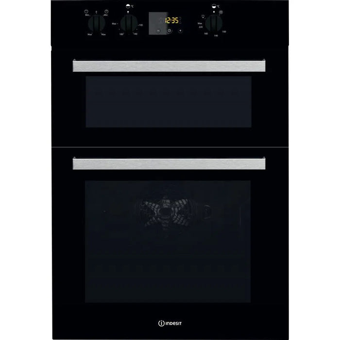 INDESIT ARIA COLLECTION BUILT IN DOUBLE OVEN - BLACK | IDD 6340 BL