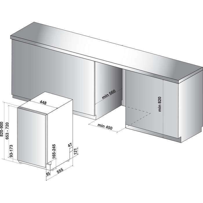 Indesit dsie2b10uk store integrated dishwasher