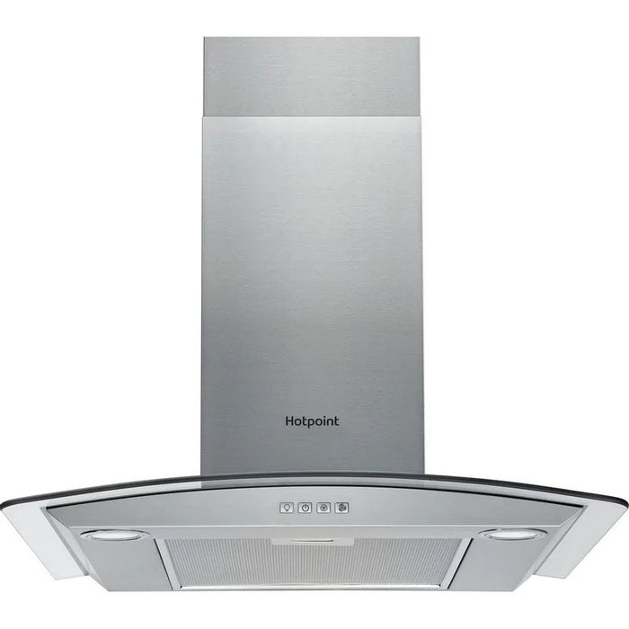 HOTPOINT 60CM Curved Glass Hood - S/STEEL - Grey | PHGC64FLMX