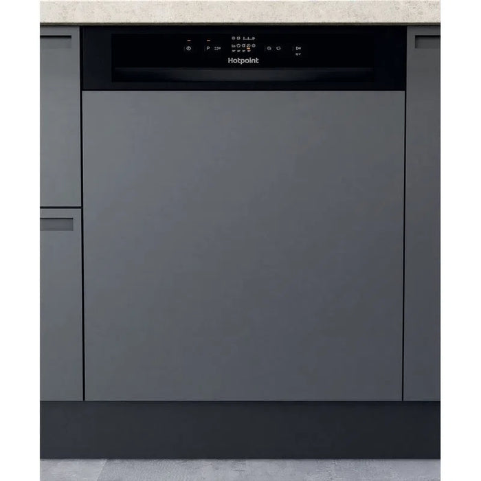 HOTPOINT 13 Place Semi-Integrated Dishwasher - Black | HBC2B19UKN
