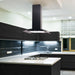Luxair 90cm Curved Glass Island Cooker Hood - Black with Black Glass | LA-90-CVD-ISL-BLK