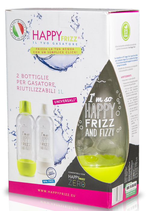 Happy Frizz 1L Soda Maker Bottles - Twin Pack || BOT01