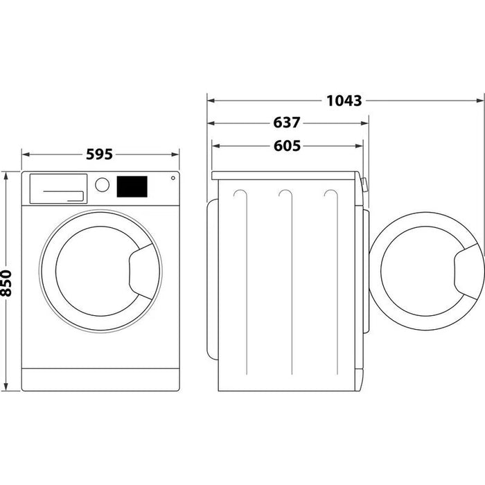 HOTPOINT 8KG Freestanding Washing Machine - White | NSWA845CWWUKN