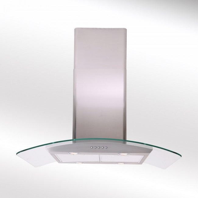 Luxair 90cm Curved Glass Island Cooker Hood - Stainless Steel | LA-90-CVD-ISL-SS