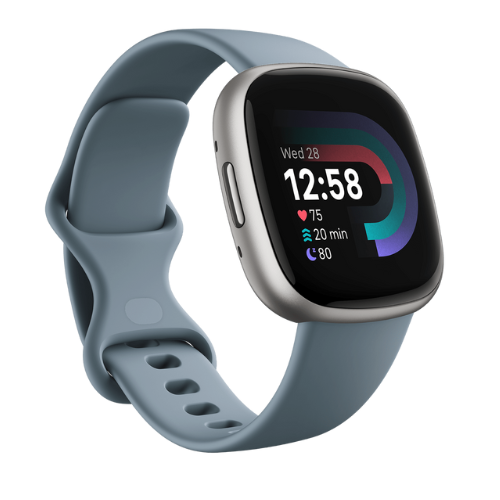 FITBIT Versa 4 Smartwatch - Blue/Platinum | 79-FB523SRAG