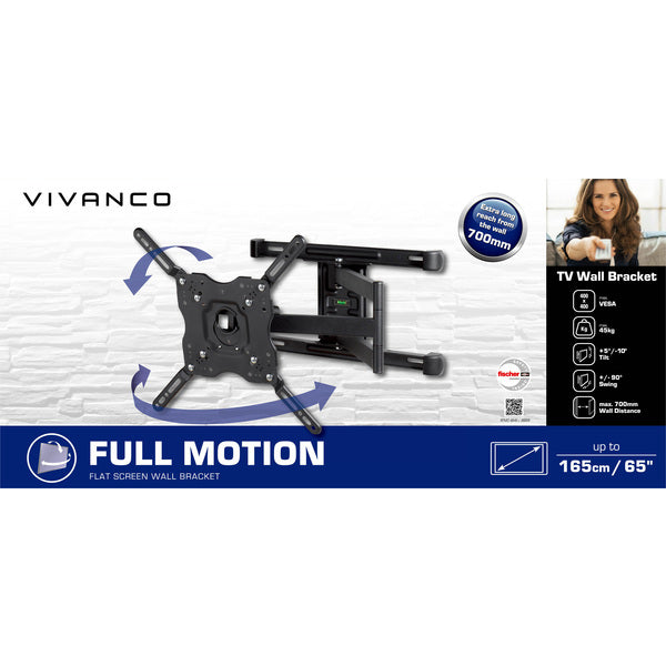 VIVANCO TV Wall Bracket Full Motion WAP6640 - Black | 62605