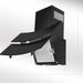 LUXAIR 60cm Angled Cooker Hood in Black with 2 x Curved Black Glass Panels | LA-60-HUBBLE-BLK