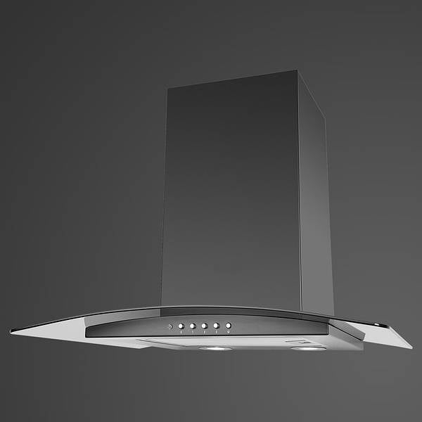 LUXAIR 60cm Premium Curved Glass Cooker Hood in Anthracite Grey | LA-60-CVD-ANTHRACITE