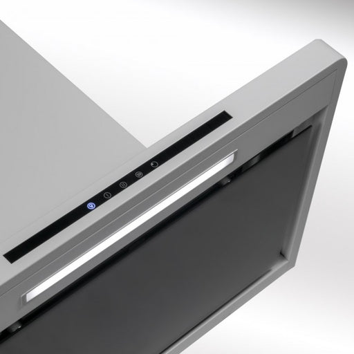 LUXAIR 60cm Premium Slimline Cooker Hood with Black Glass Door, Touch Controls in Gloss White || LA-60-LINEA-WHT