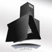 LUXAIR 60cm Designer Angled Curved Black Glass Hood with LED Strip Light | LA-60-CURVA-BLK