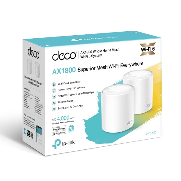 TPLINK AX 1800 Whole-Home Mesh Wi-Fi System 2 Pack | DECO X20(2PACK)