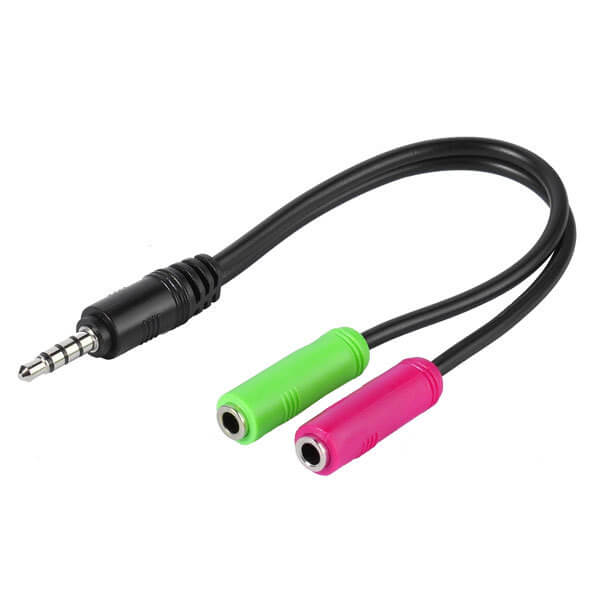 Vivanco Headset Adaptor - Pink & Yello Green| 45499