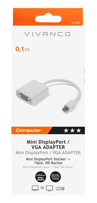 VIVANCO Mini Display Port to VGA Adapter 0.1m | 45496