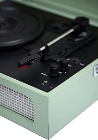 Crosley CR8017B-SA4 Voyager Portable Turntable with Bluetooth Receiver and Built-in Speakers - Sage | EDL CR8017B-SA4