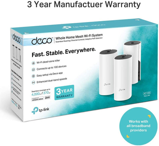 TP Link Deco M4 AC1200 Mesh Wifi Extender 3 Pack With Gigabit Ethernet Ports || DECO M4 3