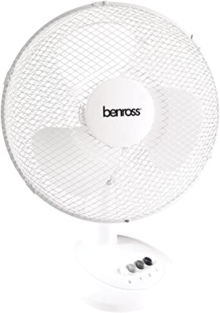 BENROSS Oscillationg 12" Desk Fan - White | EXSFAN12D