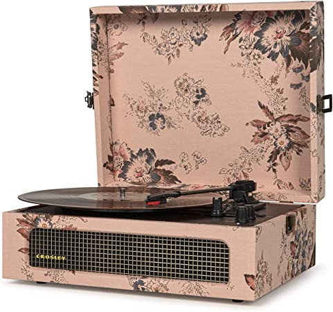 Crosley CR8017B-FL4 Voyager Portable Turntable with Built-in Bluetooth Receiver - Floral | EDL CR8017B-FL4