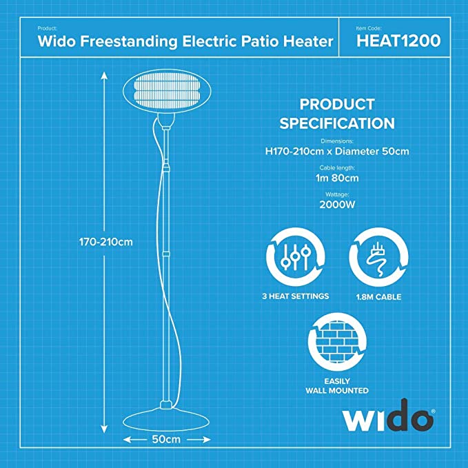 Limitless HEAT1200 Free Standing Patio Heater | EDL HEAT1200