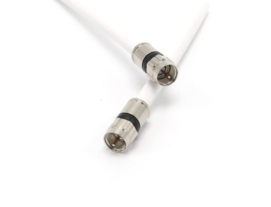 F to F Satellite Cable RG6 10m 75ohm WHITE | RG6-WHITE-10M