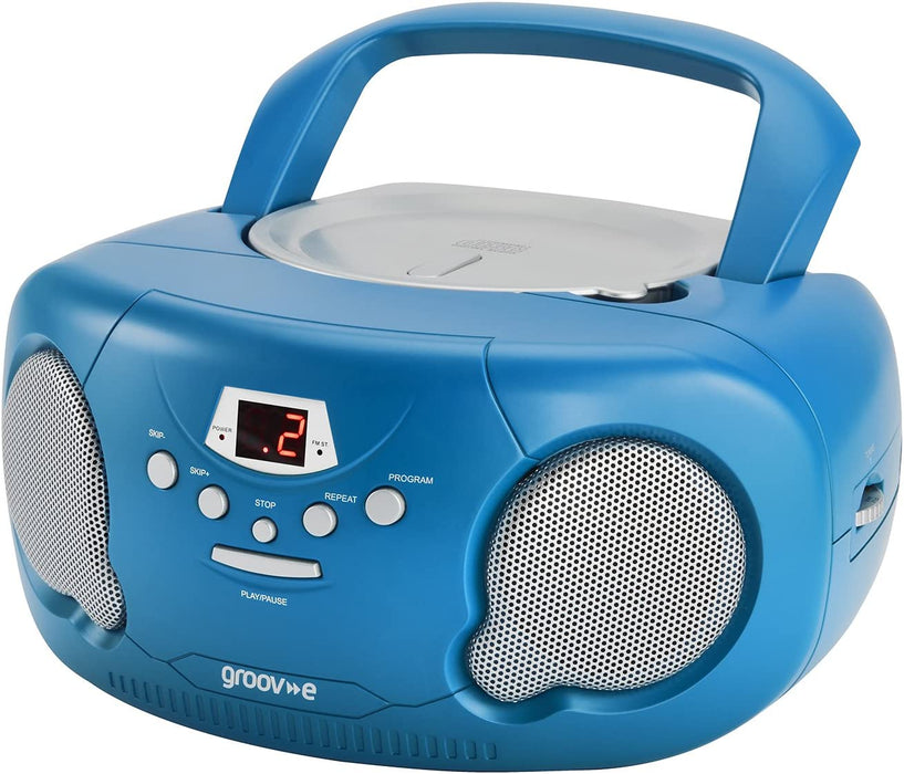 GROOV-E Original Boombox Portable CD Player with Radio - Blue | EDL GVPS733/BE