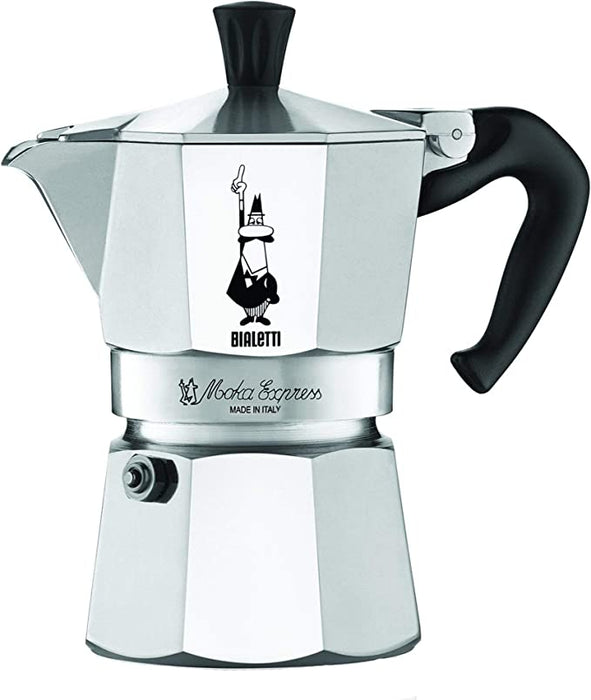 BIALETTI Moka Express 3 Cup- Espresso Coffee Maker – Silver | EDL ME3