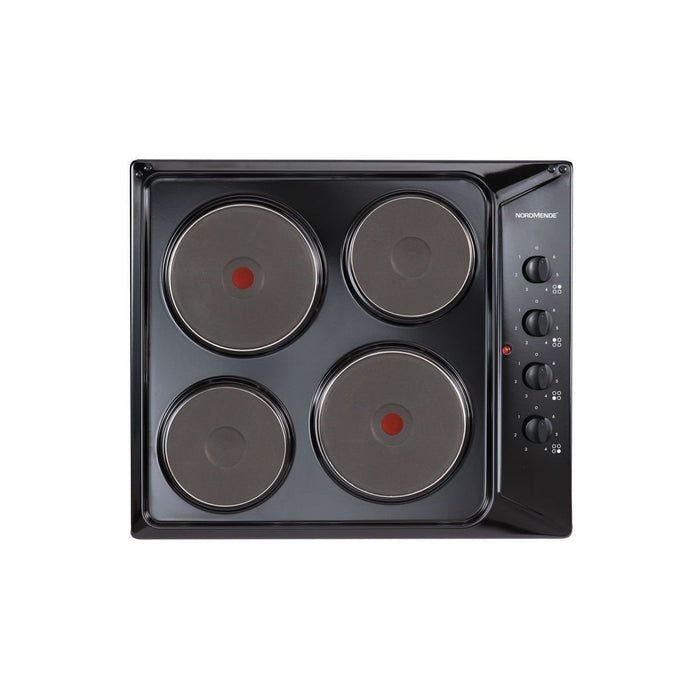 NORDMENDE 60CM 4 ZONE SOLID PLATE ELCTRIC HOB-BLK | HE62BL