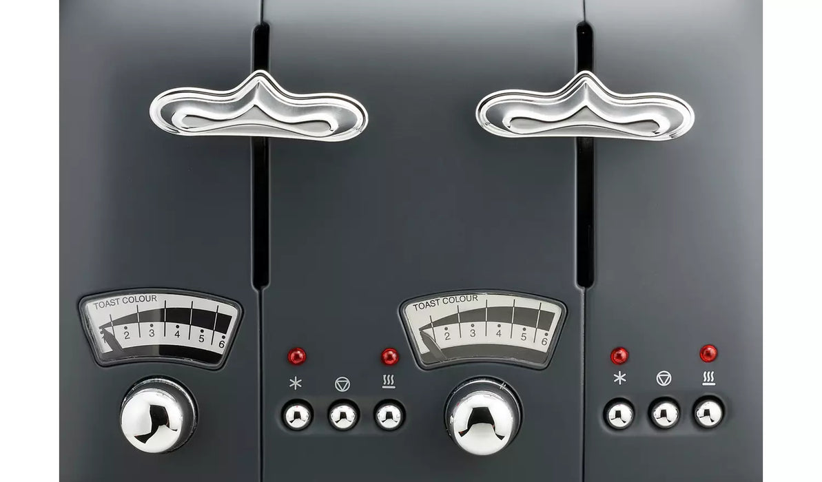 DELONGHI Argeno Silva 4 Slice Toaster Grey | CT04.GY