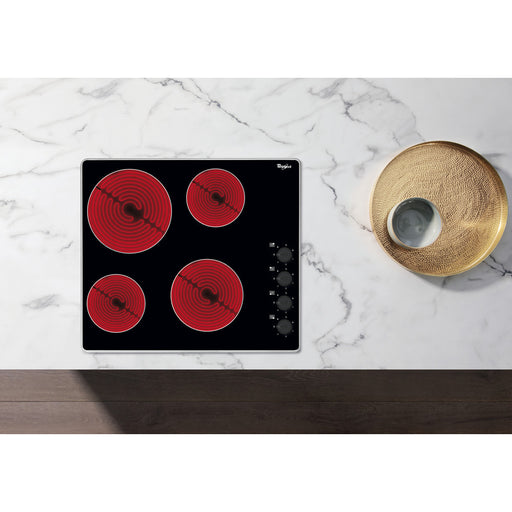 Whirlpool 60cm Ceramic Hob Black Glass Steel | AKM609IX