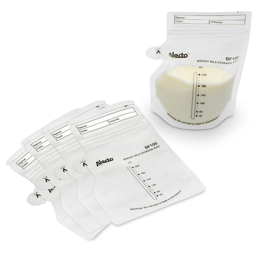 Alecto BF100 100PK Breast Milk Storage Bags 220ml Transparent | EDL A004533