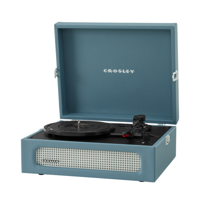 Crosley CR8017B-WB Voyager 2-Way Bluetooth Record Player - Washed Blue | EDL CR8017B-WB