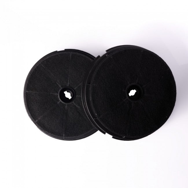 LUXAIR Round Charcoal Filter for (CAN 54/72/86-PLUS)-(CAN 120 PLUS)-(CURVA)-(DLINE)-(INT)-(STD)-(DELUX-SS) - Two required for each hood | CHAR-FILTER-RND-5 SET