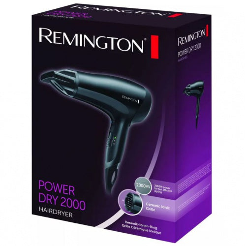 Remington Power Dry 2000W Hair Dryer, Black | D3010