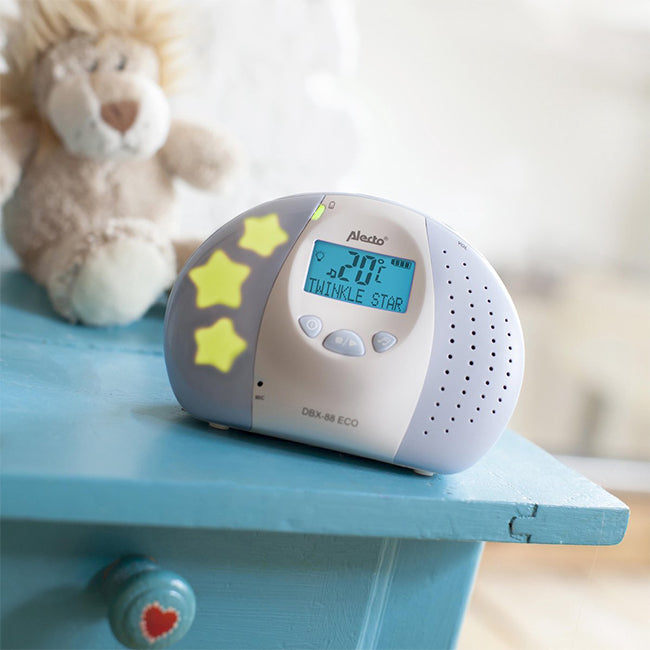 Alecto DBX-88 ECO Full Eco DECT Baby Monitor with Display - White/Blue | EDL A003469